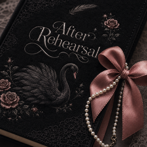 Cuaderno de Ballet LABON Rehearsal Black Swan, Terciopelo Medianoche, Lazo de Encaje Plateado, Logotipo Personalizado, Regalo Profesional para Bailarines - Product Image 4