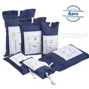 Lot de 6 sacs purificateurs d'air au charbon de bambou activé, éliminateur d'odeurs et de moisissures, déshumidificateur pour voitures, placards, salles de bain et zones pour animaux de compagnie - Product Image 1