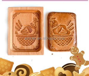 Moule <span class=keywords><strong>en</strong></span> bois de hêtre pour biscuits et gâteaux <span class=keywords><strong>en</strong></span> forme de poule, sapin de Noël, œuf de Pâques, lampe, mouton, champignon, feuille d'érable - Product Image 1