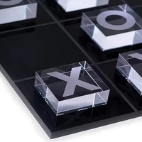 Jeu de tic-tac-toe XO en acrylique extérieur personnalisable de haute qualité, fait à la main, plateau de jeu en acrylique transparent et solide