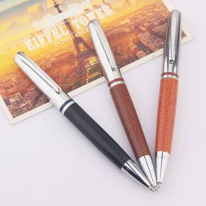 Custom Logo Executive 1.0 mm Fine Writing Business Ballpoint <b>Pen</b> High Quality Leather Metal Signature <b>Pen</b> Business Gift - Product Image 2