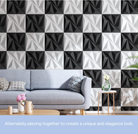 Lot de 12 panneaux muraux 3D en PVC 24" x 24" pour plafond, décoration intérieure, motif géométrique, étanche, chambre à coucher