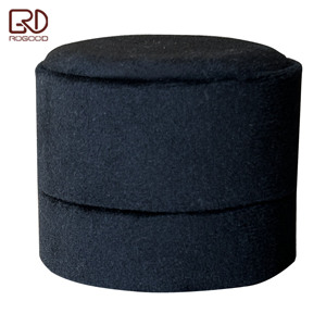 ROGOOD - Caja de Regalo Cilíndrica de Terciopelo Negro de Primera Calidad, Estuche Redondo de Tacto Suave para Anillos de Compromiso y Boda P1963 - Product Image 2