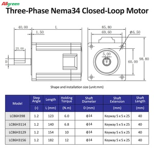 ชุดไดรเวอร์มอเตอร์สเต็ปเปอร์ AC150V~250V 3A 10/12N.m 1000PPR 3 เฟส Nema34 แบบวงปิด สำหรับงาน 3 มิติ/แกะสลัก - Product Image 5
