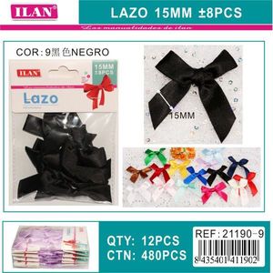 โบว์ริบบิ้นสีดำขนาด 15 มม. ยี่ห้อ Ilan Lazo สำหรับงานประดิษฐ์และตกแต่ง - Product Image 1