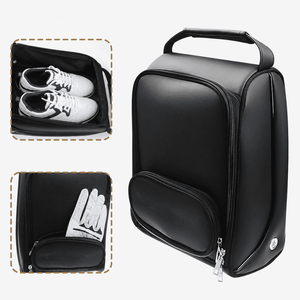 <span class=keywords><strong>Sac</strong></span> à chaussures de golf portable en cuir PU imperméable <span class=keywords><strong>noir</strong></span> avec poignée, <span class=keywords><strong>sac</strong></span> de transport pour chaussures de golf en cuir PU pour hommes et femmes - Product Image 1