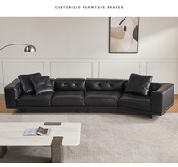 2025 italien minimaliste en cuir canapé ensemble lumière luxe doux canapé couche supérieure peau de vache droit 4 personnes coin pour salon