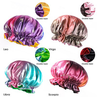 Bonnet de cheveux double couche en satin de soie coloré personnalisé de haute qualité avec logo constellation Vente en gros