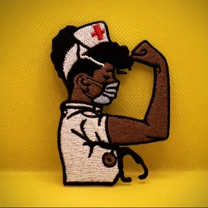 2025 the New Hot Cartoon Embroidery Clothing Decoration Black Girl Cancer Nurse Patch Iron On Patches Large - Product Image 6