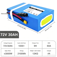 Batterie Lithium Ebike 72V 30Ah, Entrepôt Local US, Haute Capacité, Vente en Gros, Livraison Domestique Gratuite pour les Magasins de Vélos
