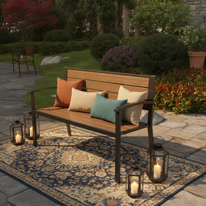 <span class=keywords><strong>Banc</strong></span> de jardin <span class=keywords><strong>extérieur</strong></span>, <span class=keywords><strong>banc</strong></span> de patio, résistant à l'eau, protection solaire, dossier anti-corrosion, structure <span class=keywords><strong>en</strong></span> <span class=keywords><strong>fer</strong></span> <span class=keywords><strong>forgé</strong></span>, utilisation hôtelière, 2 places - Product Image 2