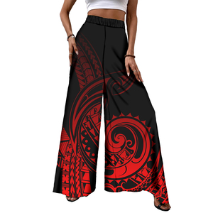 <span class=keywords><strong>Pantaloni</strong></span> Casual da <span class=keywords><strong>Donna</strong></span> Samoa Tattoo di Alta Qualità, Personalizzati, alla Moda, a Vita Alta Elasticizzata, Stile Hawaiano, <span class=keywords><strong>Lunghi</strong></span> e a Gamba Larga, per Lavoro e Ufficio - Product Image 6