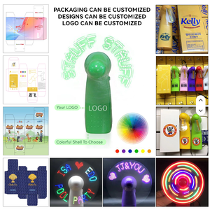 พัดลมมือถือขนาดเล็กปรับแต่งได้ พร้อมไฟ LED แบตเตอรี่เปลี่ยนได้ โลโก้ส่วนตัว - Product Image 2