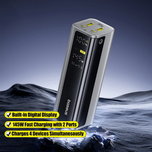 Batería Externa Portátil <span class=keywords><strong>Baseus</strong></span> de 145W y 20800mAh con Carga Rápida PD de <span class=keywords><strong>100W</strong></span> y Pantalla Digital Inteligente para Laptop - Product Image 1