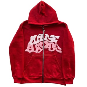 เสื้อฮู้ดซิปแบบสั่งทำพิเศษ ลวดลายพิมพ์นูนแบบสั่งทำพิเศษ ทรงโอเวอร์ไซส์ ผ้าฝ้าย 100% เนื้อหนา ระบายอากาศได้ดี เหมาะสำหรับผู้ชายในฤดูหนาว - Product Image 3