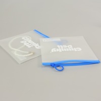 Pochette semi-transparente en PVC avec fermeture éclair coulissante, personnalisable avec logo, pour étudiants, trousse à crayons, jouets anti-stress, poupées, petits objets, sac de rangement scellé