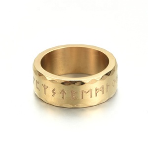 義烏Aceonステンレス鋼部族サイン刻印メンズシックバンドゴールド彫刻スタイリッシュエッジヒーローバイキングシンボルリング - Product Image 4