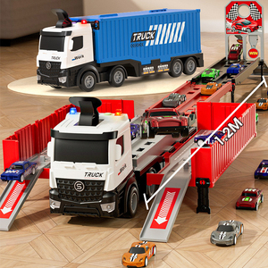 Camion transporteur <span class=keywords><strong>piste</strong></span> de course jouets conteneur de stockage pliable camion déformation <span class=keywords><strong>piste</strong></span> de course éjection voiture ensemble avec des sons de musique légers - Product Image 2