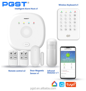 Комплект сигнализации PGST WIFI/4G: Беспроводная умная система безопасности Tuya для дома, расширяемая, простая установка, управление через мобильное приложение, совместимость с Alexa - Product Image 1