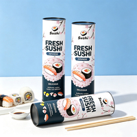 Tube en papier pour emballage de sushi, prix de gros, qualité alimentaire, impression de logo personnalisé, pour emporter