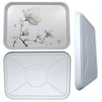 Plateau de service en mélamine de couleur personnalisée plateau à dîner rectangulaire pour cantine