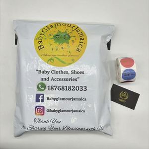 Sacs d'expédition en polyéthylène avec logo personnalisé imprimé en couleur pleine, motif blanc - Product Image 1