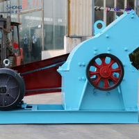 Broyeur à marteaux multifonctionnel portable avec roues, moteur 380V pour le broyage de déchets de bois et de blocs de bois, engrais organique