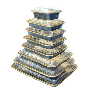 JY-810 Gold disposable sushi box plastic packaging food container take out Eco-friendly lid with small ears food box