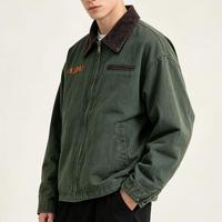 Veste Detroit en toile de canard vintage doublée en sherpa, style américain