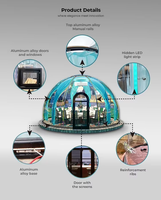 Dôme de planétarium en polycarbonate transparent de conception moderne, maison à bulles détachable, location de dôme extérieur