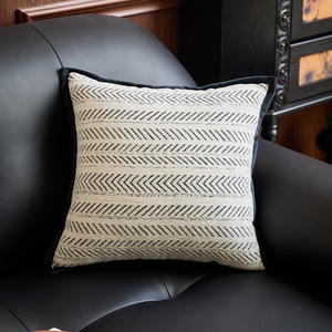 <span class=keywords><strong>Vintage</strong></span> Herribone Geometric Kissen bezug Luxuriöse Samt Flansch dekorative Akzent Kissen strukturierte Chenille Jacquard