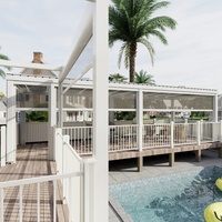 Villa Exclusive - Gazebo en aluminium de luxe - Pavillon d'ombrage extérieur avec finition écologique pour une décoration de cour inspirée de la nature