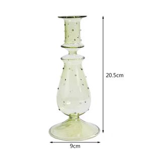 เชิงเทียนแก้วทรงยาวสีสันสดใสแบบเป่าด้วยมือสไตล์อียิปต์ ผลิตตามสั่ง พร้อมลวดลายจุดตกแต่ง - Product Image 3