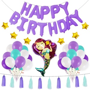 Mermaid Rifornimenti Del Partito Di <span class=keywords><strong>Compleanno</strong></span> Decorazioni Buon <span class=keywords><strong>Compleanno</strong></span> Banner Pom Poms Fiori Appesi Swirl Palloncini Per Il <span class=keywords><strong>Compleanno</strong></span> della ragazza - Product Image 1