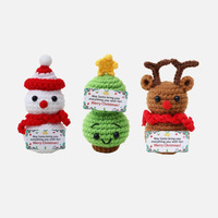 Produk Rajutan Tangan Murni, Ornamen Kecil Penghilang Stres yang Inspiratif, Boneka Kelelawar Lucu Baru untuk Halloween & Natal