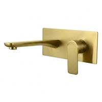 Robinet mural dissimulé moderne de haute qualité à poignée unique et 2 trous en acier inoxydable brossé avec cartouche en céramique pour usage hôtelier OEM