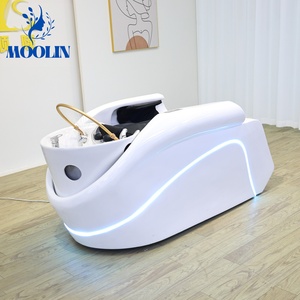 MOOLIN Bac à shampoing moderne en céramique, étanche, écologique, avec fonctions de massage et multifonctionnel, pour salon de coiffure, salle de sport, salle de bain - Product Image 1