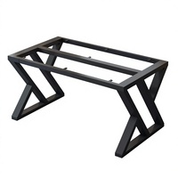Pieds de table en métal en forme de Z robustes, base de bureau industrielle en acier pour table de salle à manger, accessoires de quincaillerie