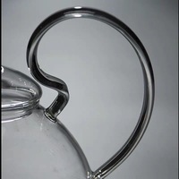 Théière en Verre Grande Capacité Résistante à la Chaleur en Borosilicate Élevé avec Bouilloire à Eau Froide Couleur Champagne pour Usage Domestique