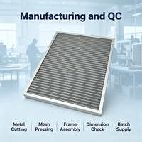 Filter Udara Aluminium yang Dapat Dicuci G3 Furnace HVAC Rumah A/C Filter Udara Furnace yang Dapat Dicuci 20x25x2 MERV5 Filter Elektrostatik Aluminium