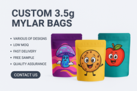 Sacs Mylar en gros de 3,5 g avec logo personnalisé, qualité alimentaire, fermeture éclair, pochette en aluminium, résistants à l'humidité et aux odeurs, sécurité enfant, pour lait et gelée