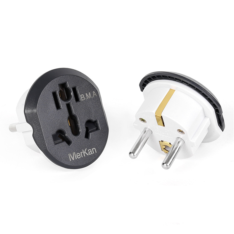 3-Pack European To UK Plug Adapters - Convert 2-Pin Euro Plugs To UK 3-Pin Sockets
