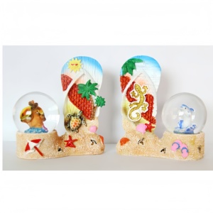 Home Ocean Creative Crafts <b>Decorative</b> Resin Flip-Flops Animal Figurines Art Deco Design <b>Shoe</b> Ornaments Novelty Water Snow Globe - Product Image 1