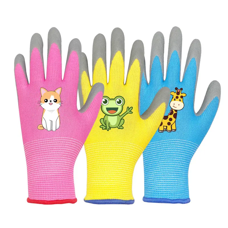 Latex Nitrile naturel doux pour la peau, gants de travail en plein air pour enfants, Protection des mains, gants de jardin connectés