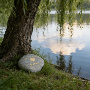 Pietra Commemorativa Personalizzata con Impronta di Zampa, Ricordo Artigianale in Resina Grigia con Zampe Incise, Decorazione da Giardino Personalizzata - Product Image 3