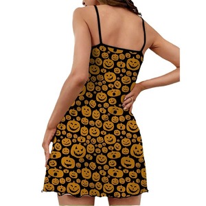 Nuevo Vestido con Tirantes Estampado Estilo Europeo y Americano 2024, Camisón con Estampado de Halloween - Product Image 5