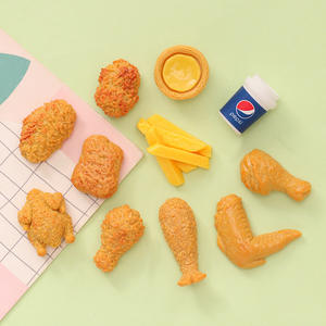 Simulation miniature cuisses et ailes de poulet frit bricolage en plastique Playhouse scène ornements pour bijoux maison de poupée jouets en résine - Product Image 2