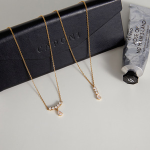 จี้เพชรทรงหยดน้ำ สร้อยคอสแตนเลส เครื่องประดับแฟชั่นงานแต่งงาน ดีไซน์ทรงหยดน้ำ ประดับเพชรแบบ Pave ดีไซน์คลาสสิก สวยสง่า - Product Image 4