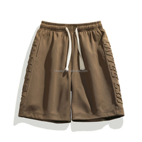 Conjunto de Pantalones Cortos para Hombre con Logotipo 3D en Relieve Personalizado OEM, Poliéster/Algodón, Cintura Elástica, Color Sólido