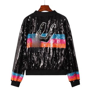 <span class=keywords><strong>Giacca</strong></span> di <span class=keywords><strong>paillettes</strong></span> da basket per donna San spers - Product Image 4